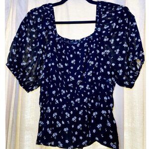 Madewell Black and White Sleeve Blouse